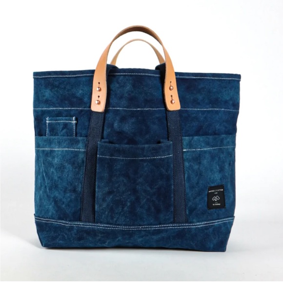 NWT Immodest Cotton Indigo canvas construction tote - Picture 4 of 10